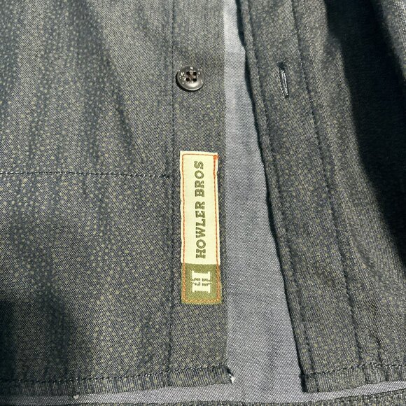 Howler Brothers Bros XL Pattern Button Down Short Sleeve Shirt Black And Brown - Picture 4 of 5